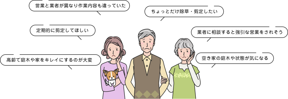 雑草・庭木の悩み